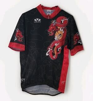 Voler Club Set-In Men's Cycling Jersey XL Black/Red Dragon Graphic Half Zip